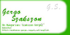 gergo szakszon business card